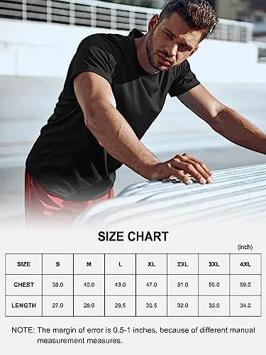 5 Pack Mesh Dry Fit Gym Tshirts for Men Quick Dry Crew Neck Running Active Fitness Training Sport Tee Shirts，BR-S