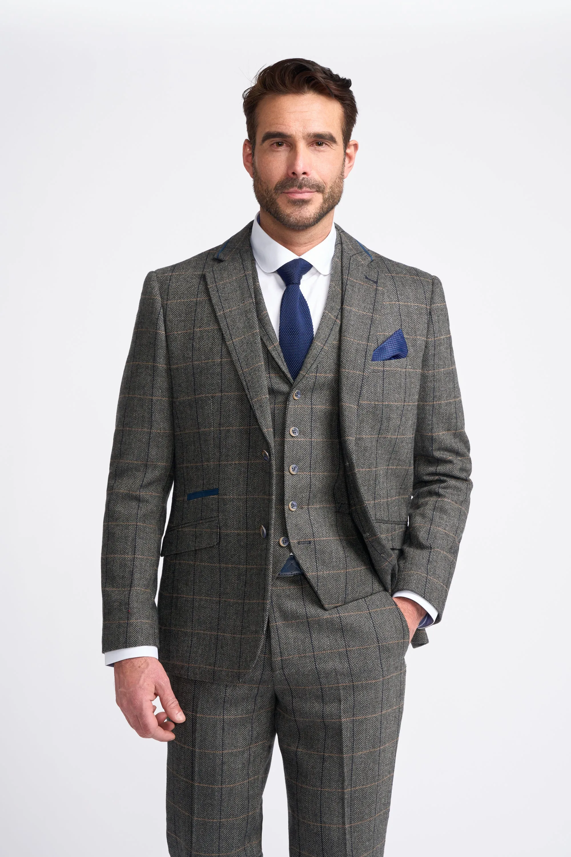 Albert Grey Tweed Three Piece Suit