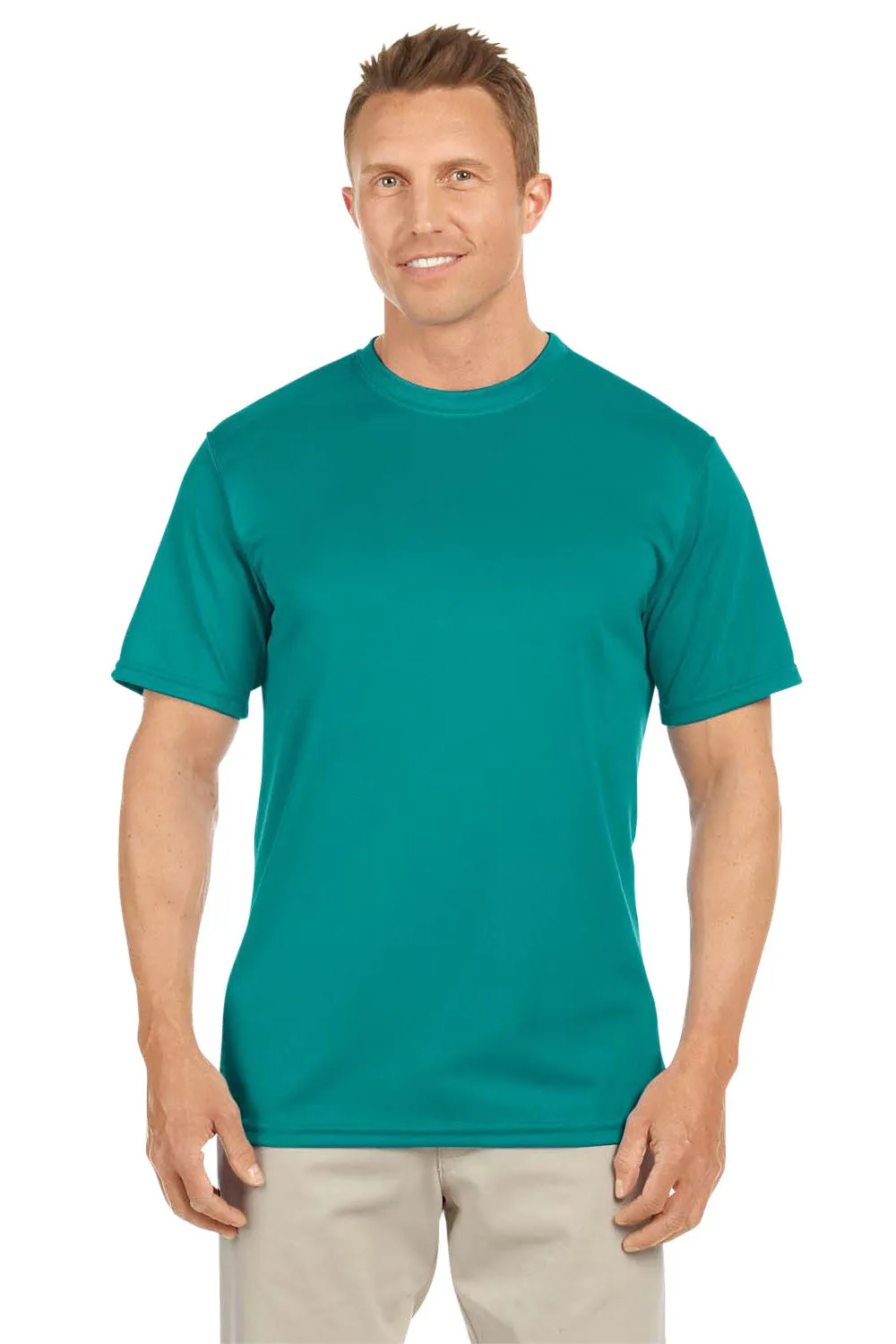 Augusta Sportswear Mens Moisture Wicking Short Sleeve Crewneck T-Shirt - Teal Green