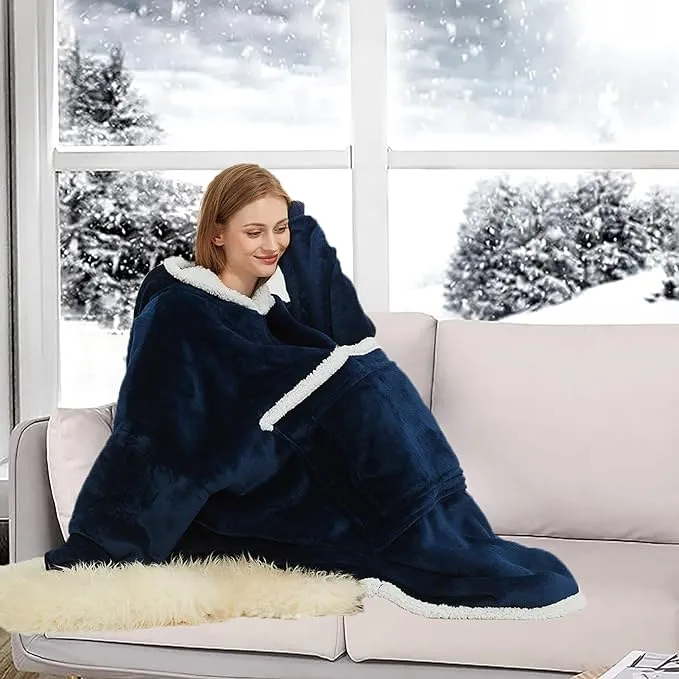 Birity Blanket Hoodie,Super Soft Warm Wear-Resistant Sweatshirt Blankets,Comfortable Enlarged Giant Pocket and Plush Blanket Jumper.One size fits all UK People Include Men,Women,Elderlys,Teenagers