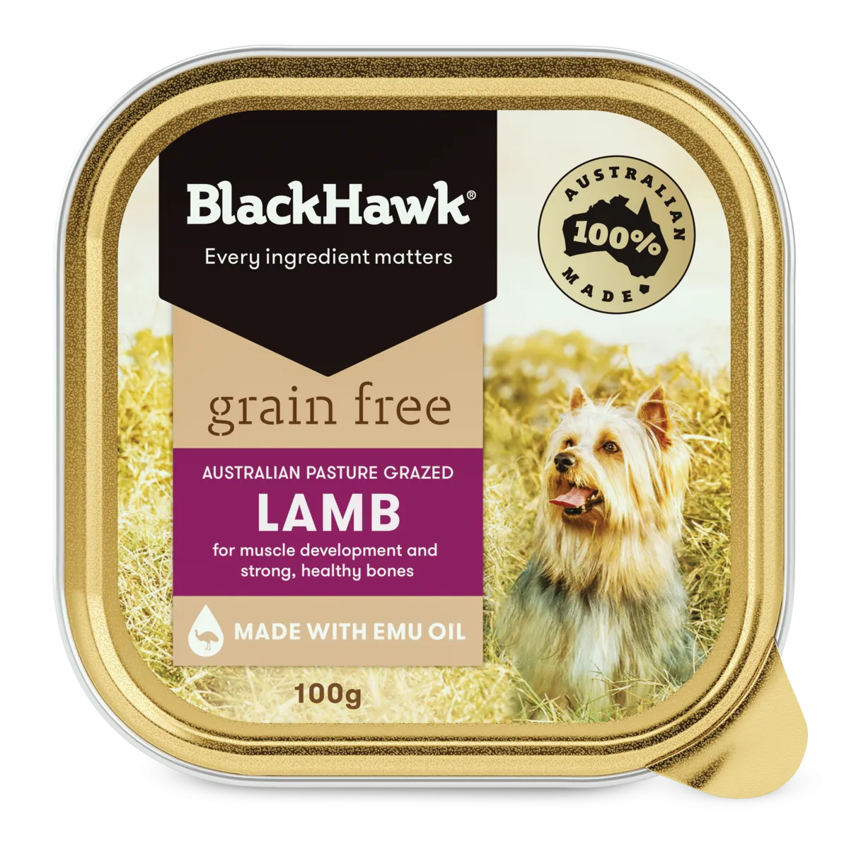 Black Hawk Grain Free Adult Lamb Wet Dog Food 100g x 9