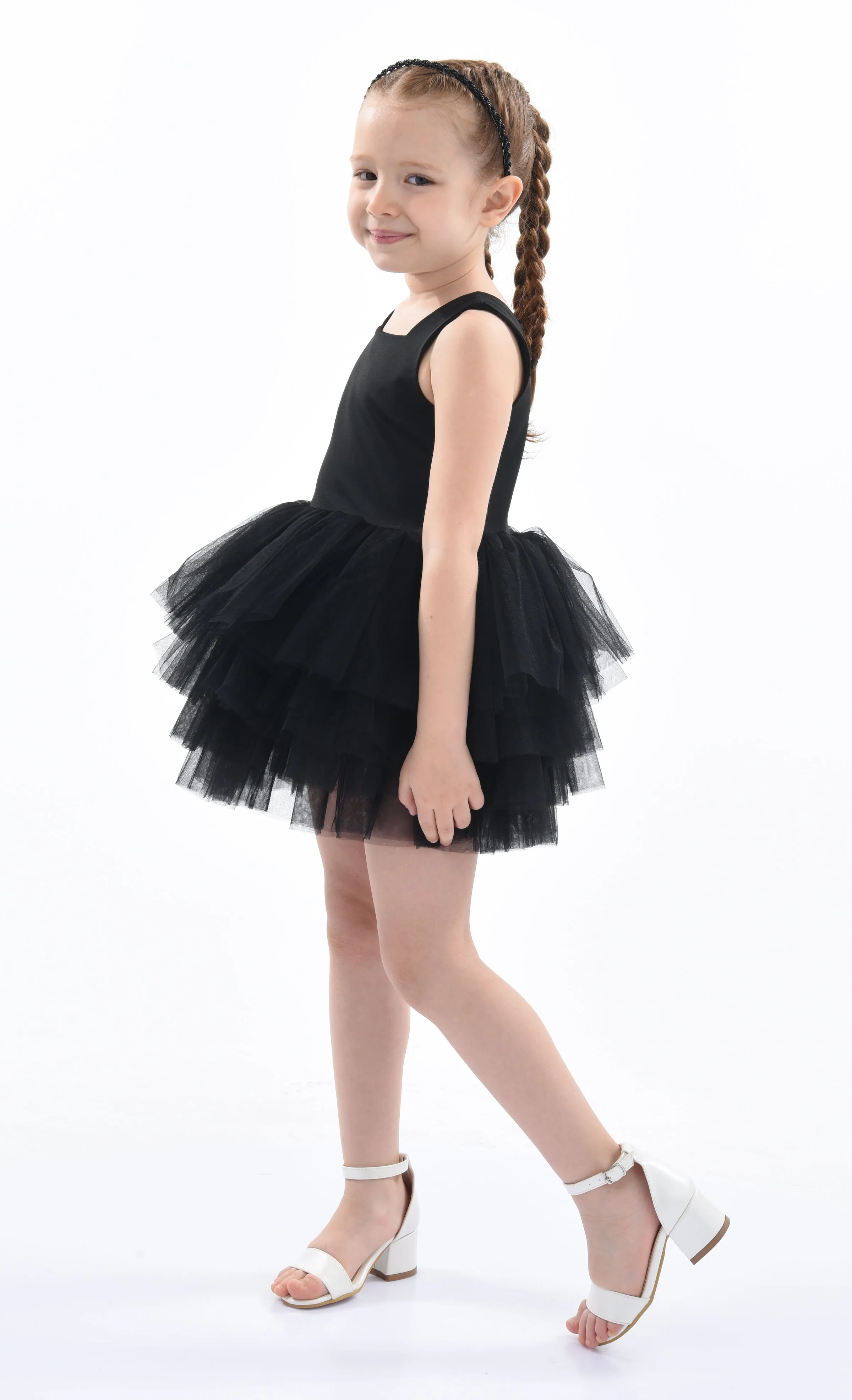 Black Solid Tutu Dress