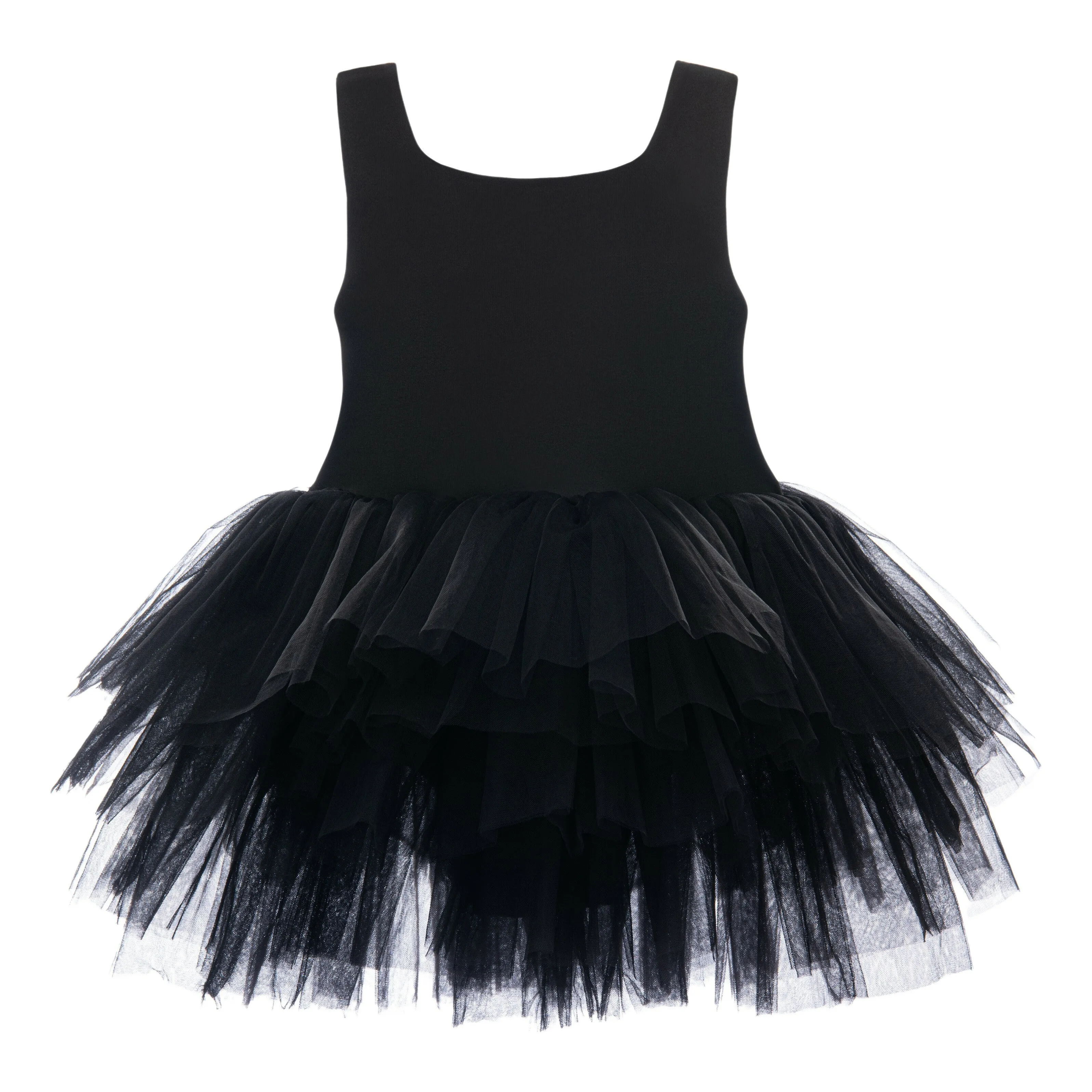 Black Solid Tutu Dress