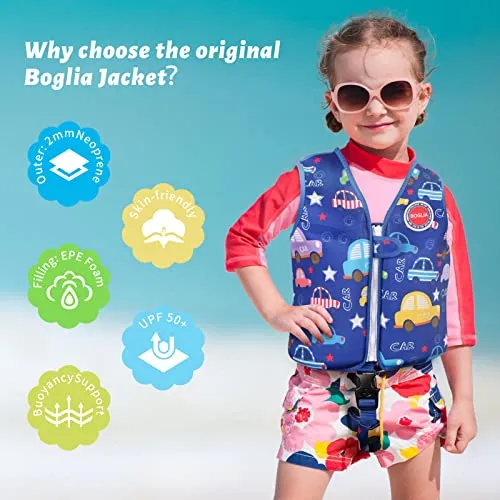 Boglia Neoprene Toddler Swim Vest for Children,Kids Float Jacket Swimming Aid for Boys Girls Ages 1-6 Years Old,Learn to Swim