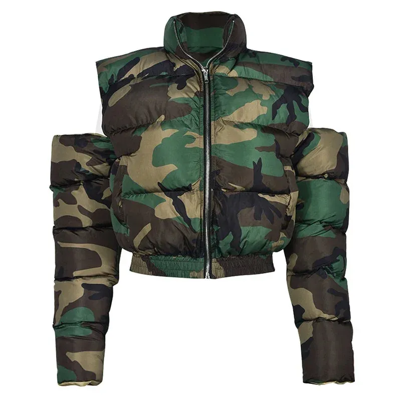 Caitlyn Camouflage Puffer Jackets