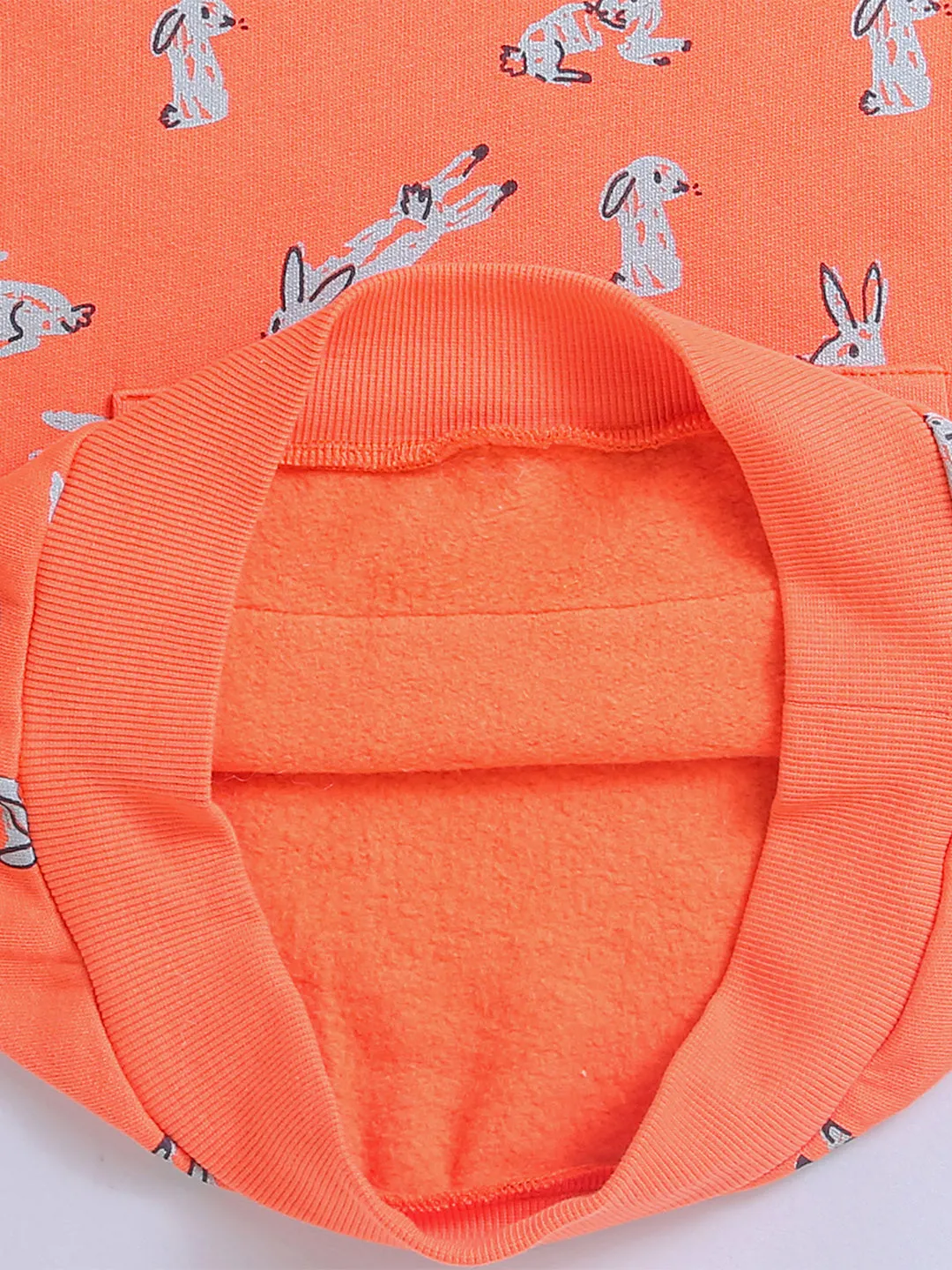 Carrot Color Hoodies Sweatshirts For Girls