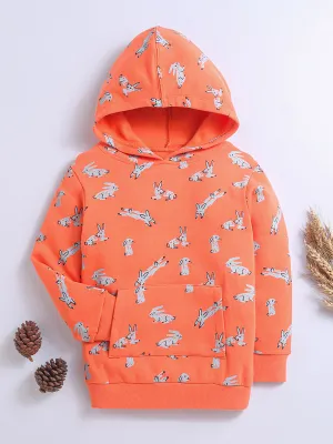 Carrot Color Hoodies Sweatshirts For Girls