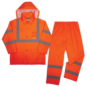 Ergodyne 25336 #8376K 2XL Orange Lightweight HV Rain Suit