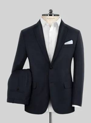 Hardy Minnis Dark Blue Sharkskin Wool Suit