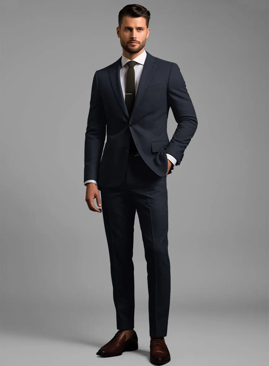 Hardy Minnis Dark Blue Sharkskin Wool Suit