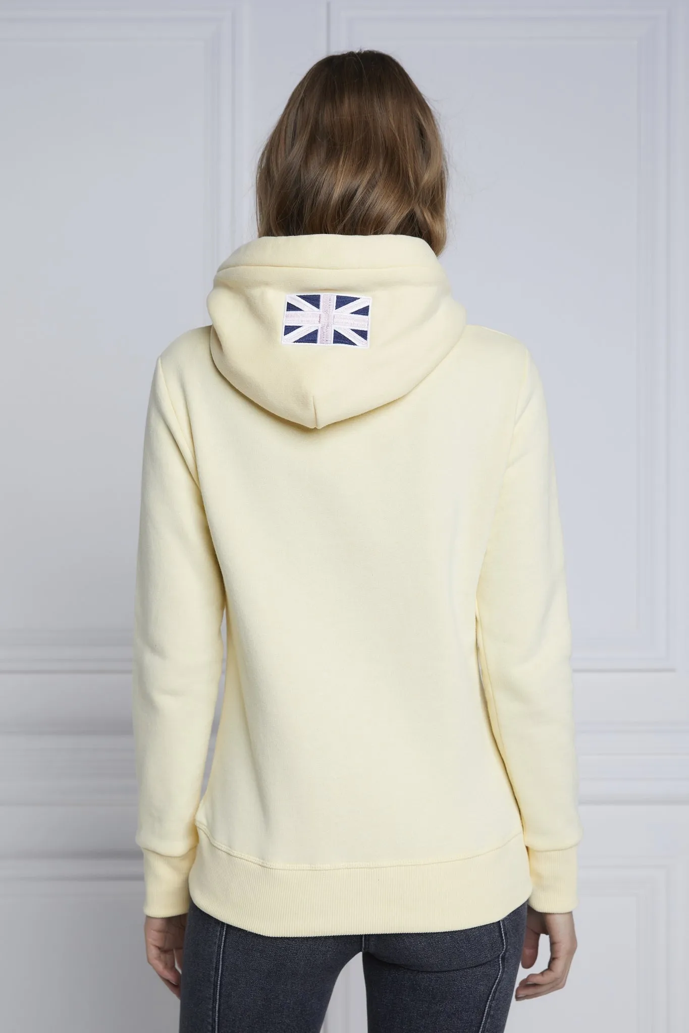 Holland Cooper GBE Flock Logo Hoodie in Lemon