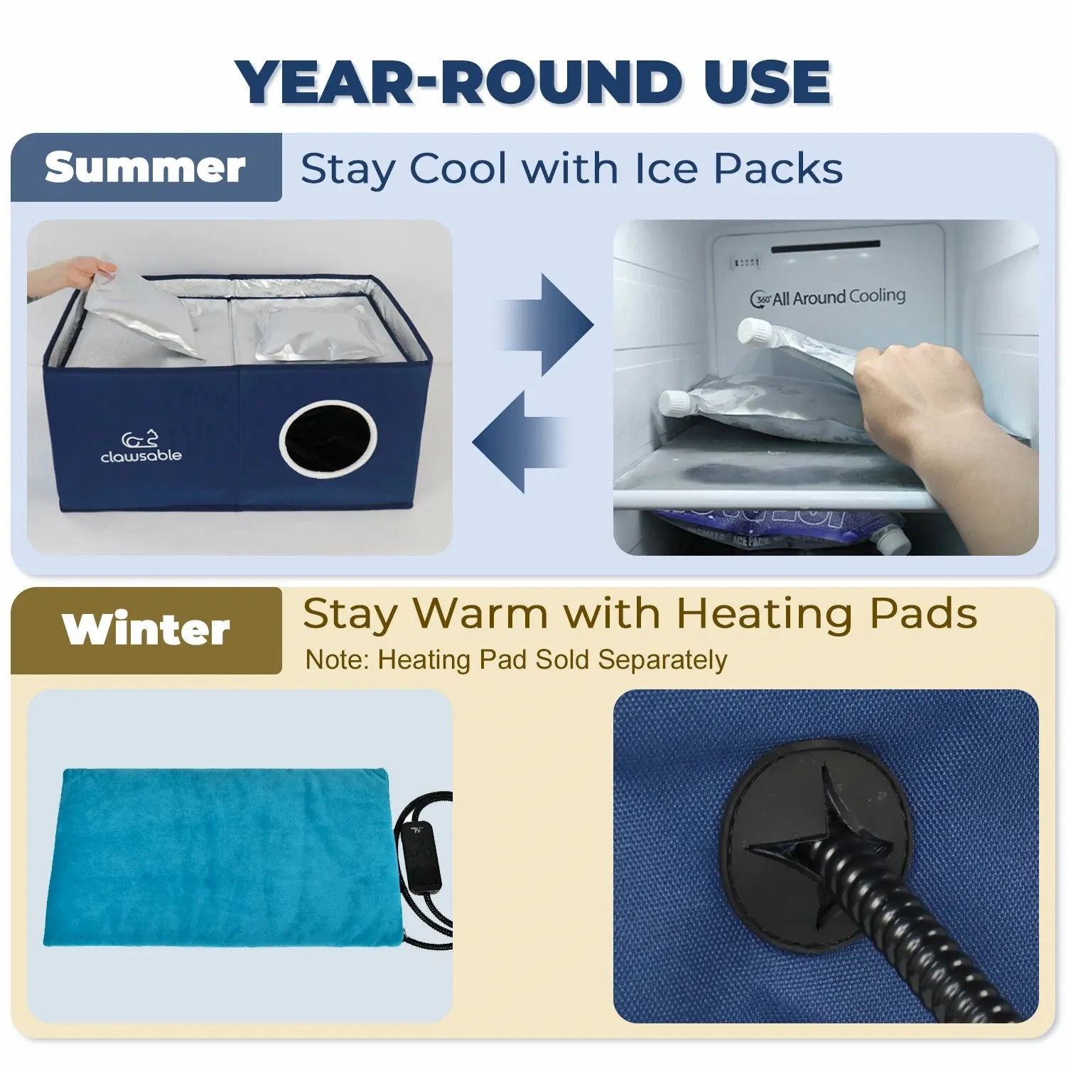 Instant Cooling Cat House with Ice Pack