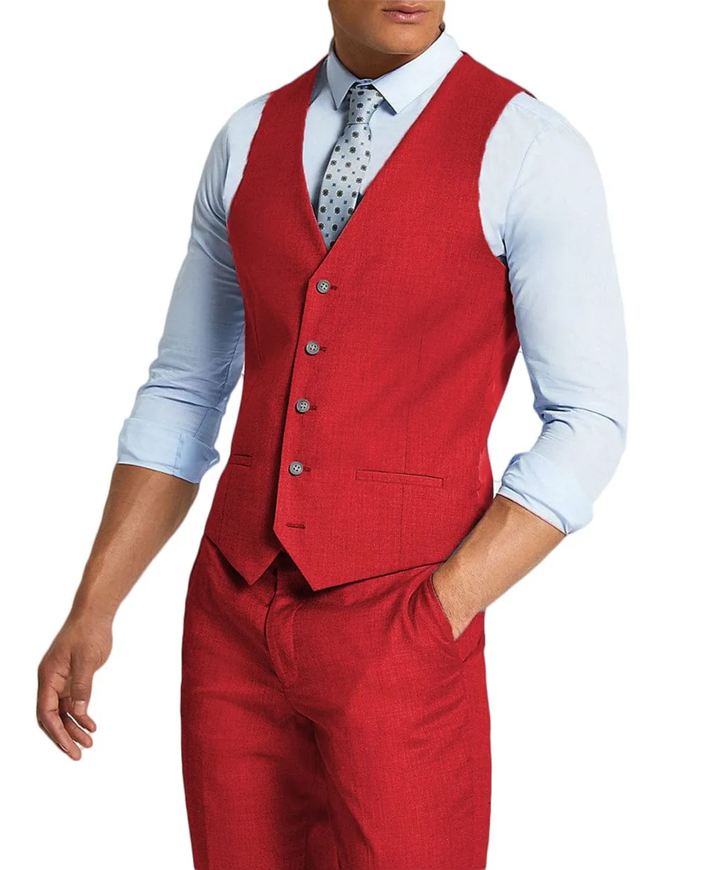 Men's 2 Pieces Single Breasted V Neck Waistcoat（Vest Pants）