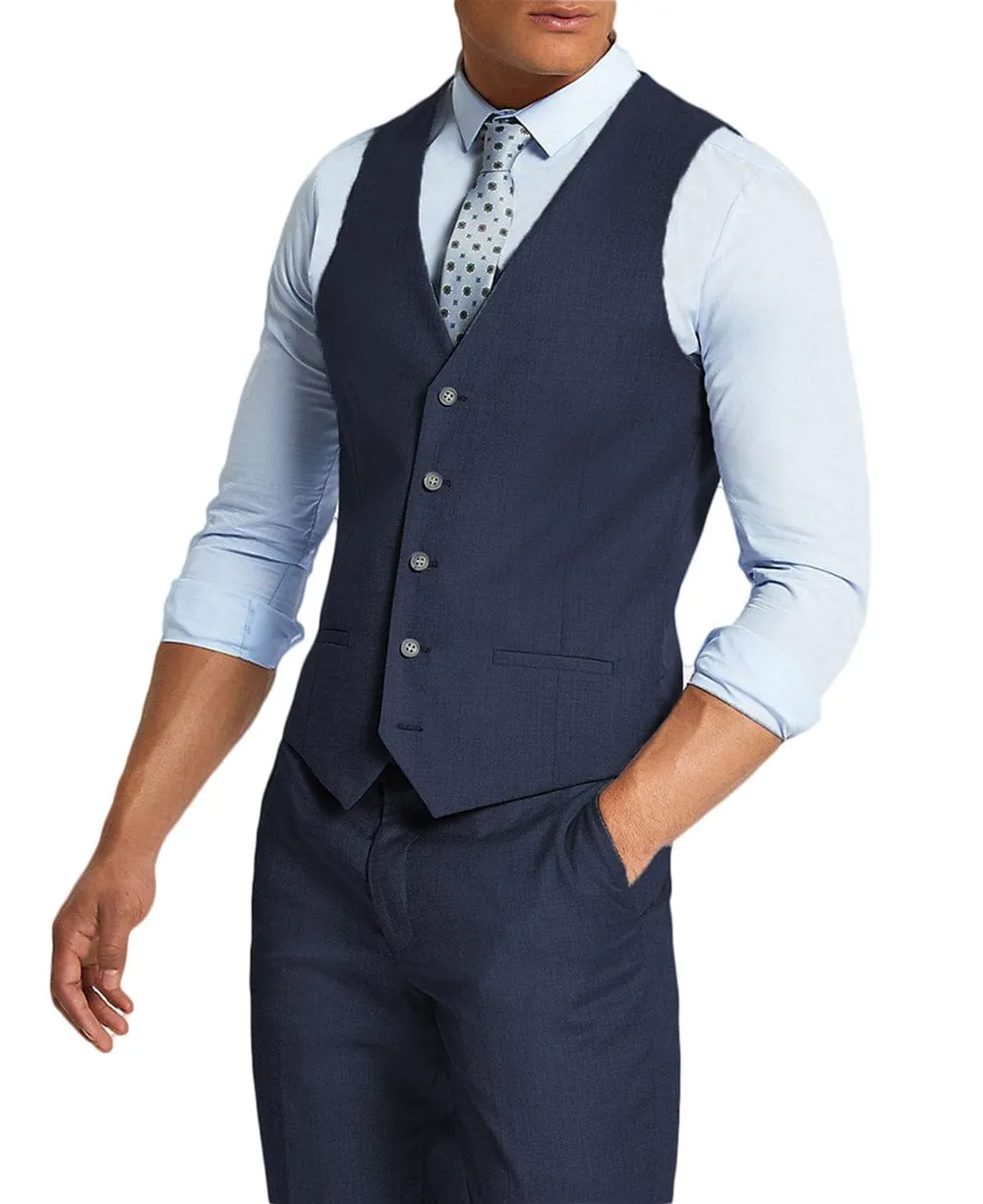 Men's 2 Pieces Single Breasted V Neck Waistcoat（Vest Pants）