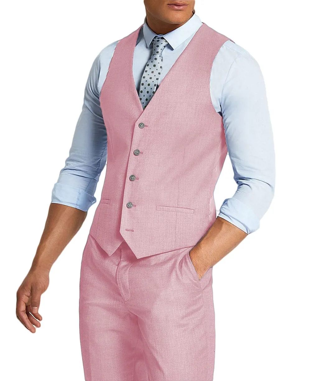 Men's 2 Pieces Single Breasted V Neck Waistcoat（Vest Pants）