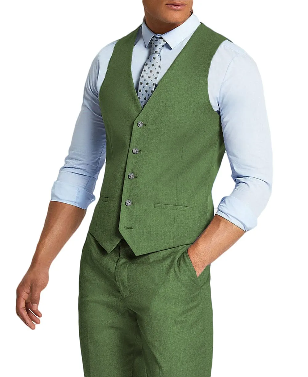 Men's 2 Pieces Single Breasted V Neck Waistcoat（Vest Pants）