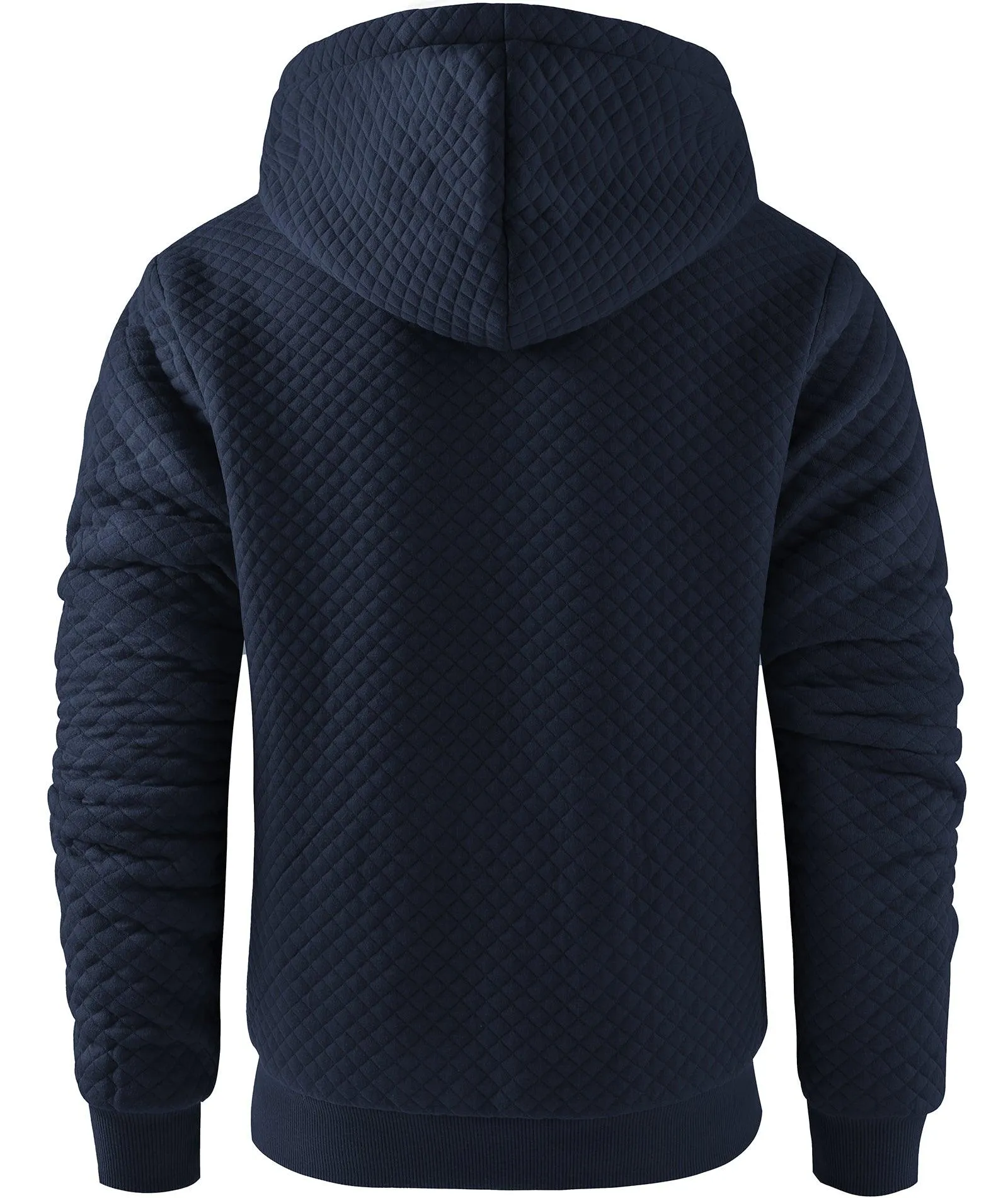 Men's Solid Color Full Zipper Fleece Hoodie-ZPK006395