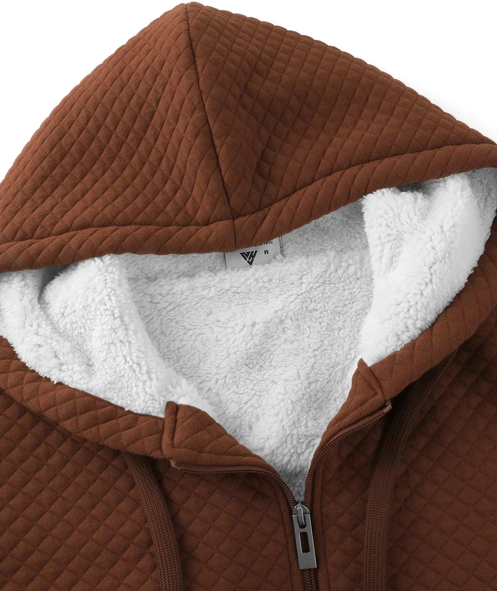 Men's Solid Color Full Zipper Fleece Hoodie-ZPK006395