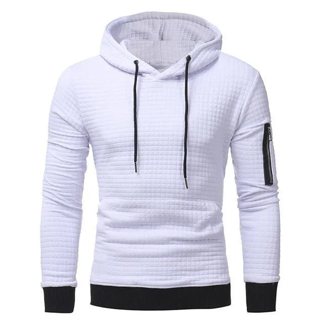 Men's Sweatshirt Hoodie With Arm Zipper Long Sleeve Slim Top