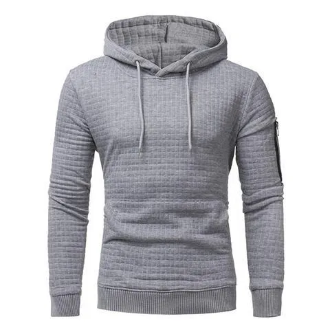 Men's Sweatshirt Hoodie With Arm Zipper Long Sleeve Slim Top