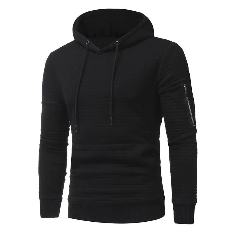 Men's Sweatshirt Hoodie With Arm Zipper Long Sleeve Slim Top