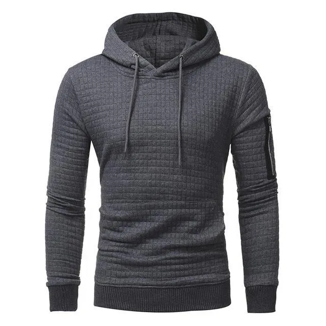 Men's Sweatshirt Hoodie With Arm Zipper Long Sleeve Slim Top