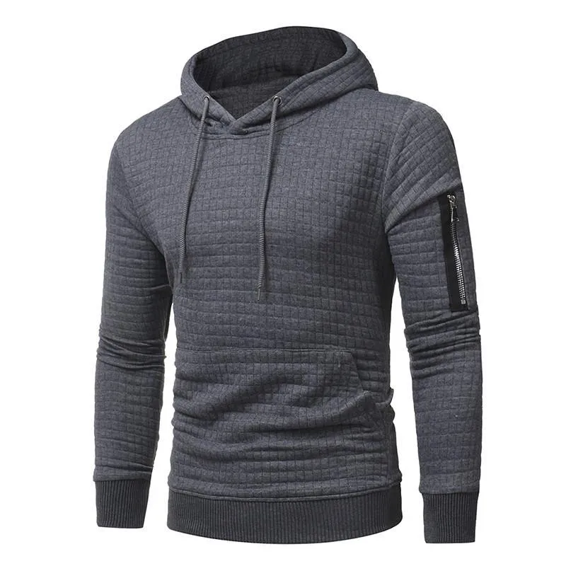 Men's Sweatshirt Hoodie With Arm Zipper Long Sleeve Slim Top