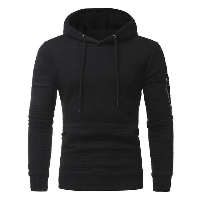 Men's Sweatshirt Hoodie With Arm Zipper Long Sleeve Slim Top