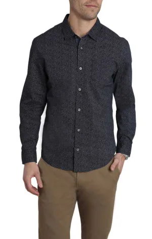 Navy Splatter Print Long Sleeve Tech Shirt