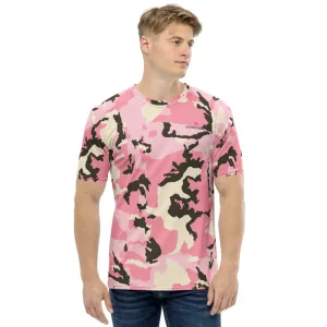 Pink Camouflage Men's T-shirt, Camo Army Print Luxury Tees For Men- Made in USA/EU/MX