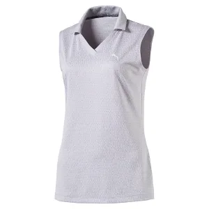 Puma Womens Jacquard Sleeveless Golf Polo