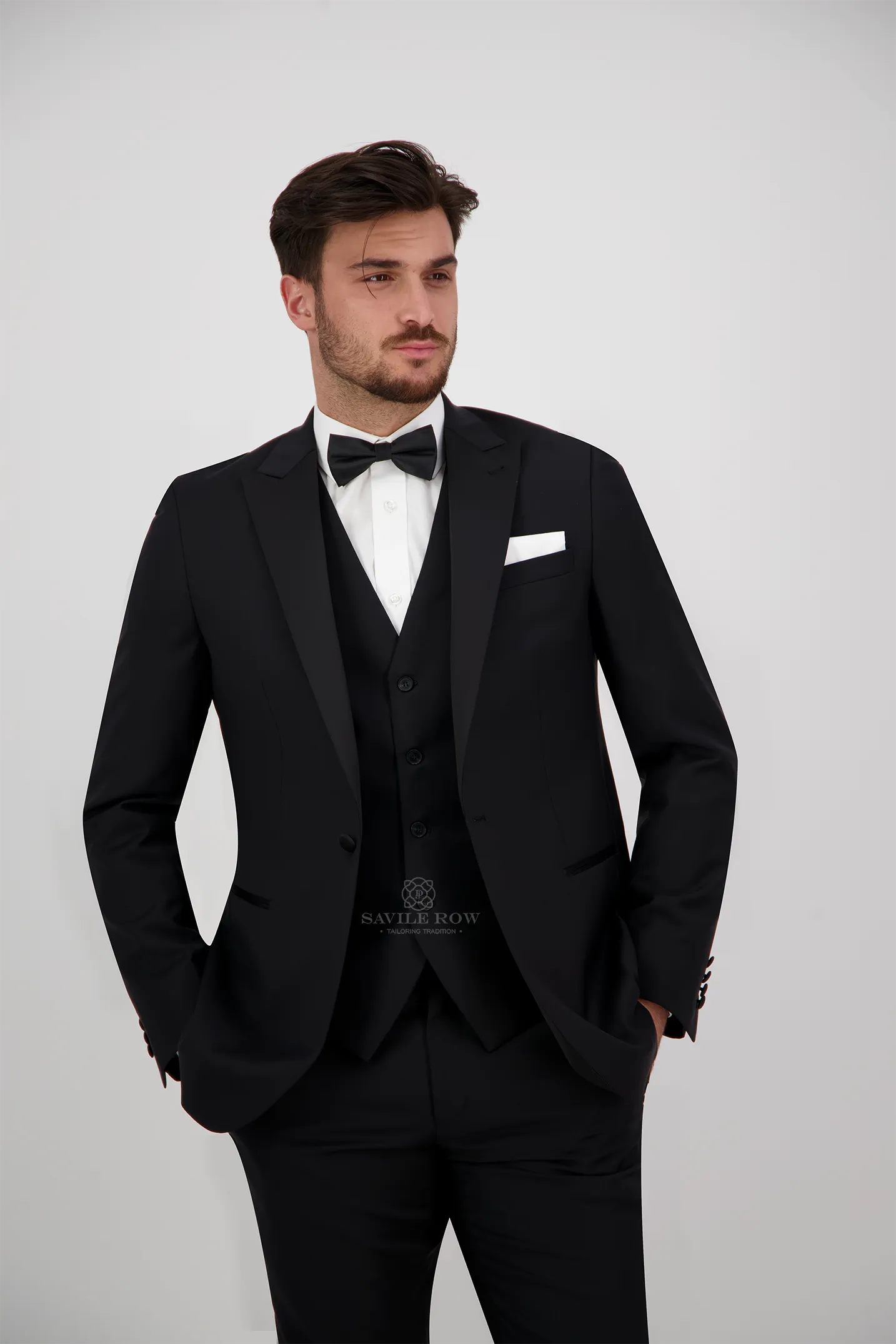 Savile Row Judah Peak lapel Wool dinner Suit Set