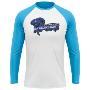 Vipers EVO-Tech Long Sleeve Shirt - Carolina/White