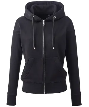 Womens Anthem full-zip hoodie | Black